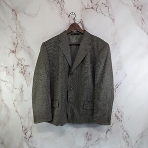 Emanuel Ungaro Blazer Mens Large 42 S Short Brown Silk Wool Sport Coat Jacket